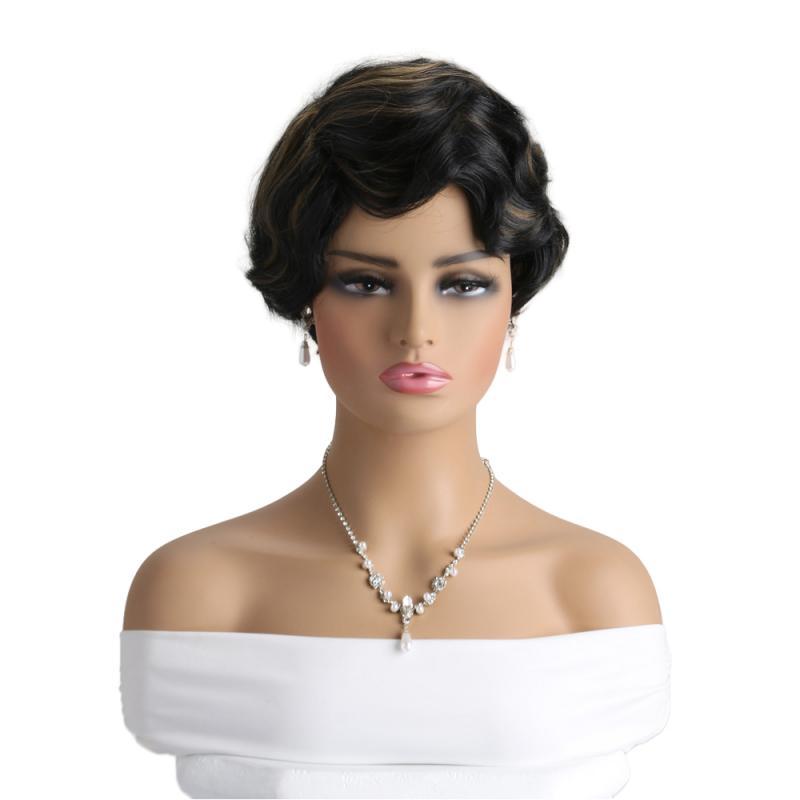Women's wig retro short curly wig-080