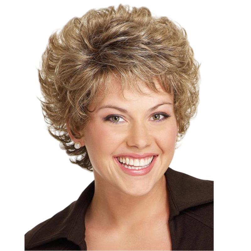 Women's short side bangs synthetic wig-Wig-103