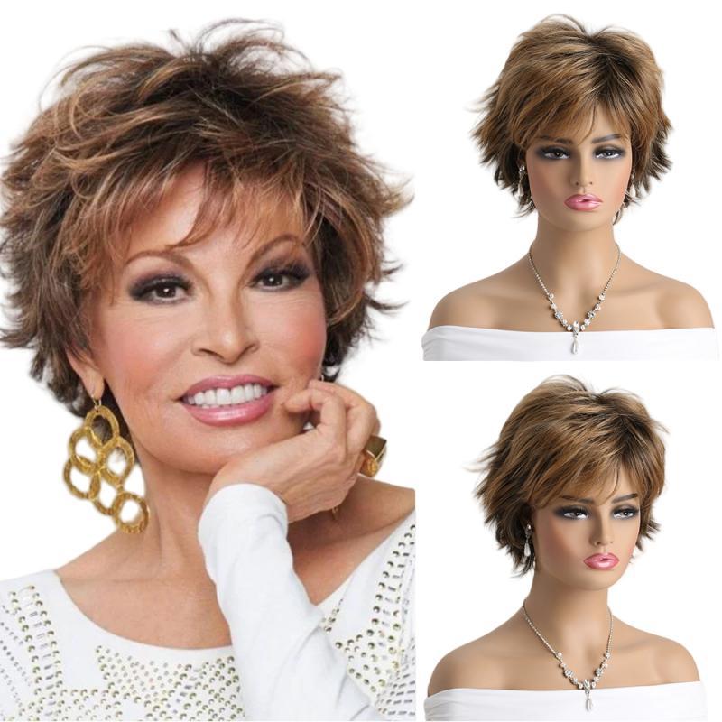Women's short curly wig synthetic hair wig-XIUNI-Wig-252