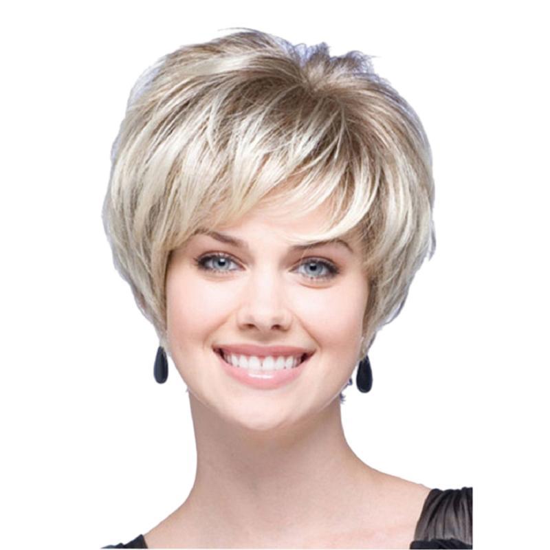 Women's wig mixed color side bangs short hair-XIUNI-307
