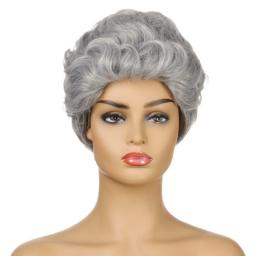 Wigs Hot Sale | Synthetic Wigs,Lace Fluffy Short Hair Curly Silver Wigs