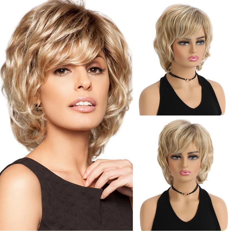 Caucasian wigs, ladies wigs, curly synthetic wigs-XIUNI-450
