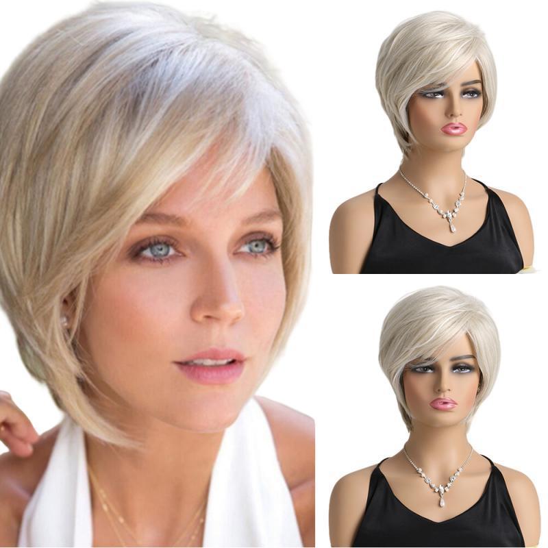 Caucasian wigs, ladies wigs, straight synthetic wigs-XIUNI-458