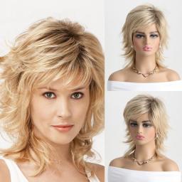 Wigs Hot Sale | WOMEN'S WIGS | Short Wig, Golden Yellow Hair Synthetic Wigs Curly,Daily Wear Wig