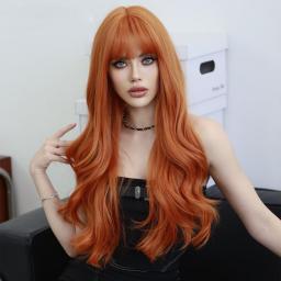 Wigs Hot Sale | Women's Wigs | Long Wavy Orange Wig For Women