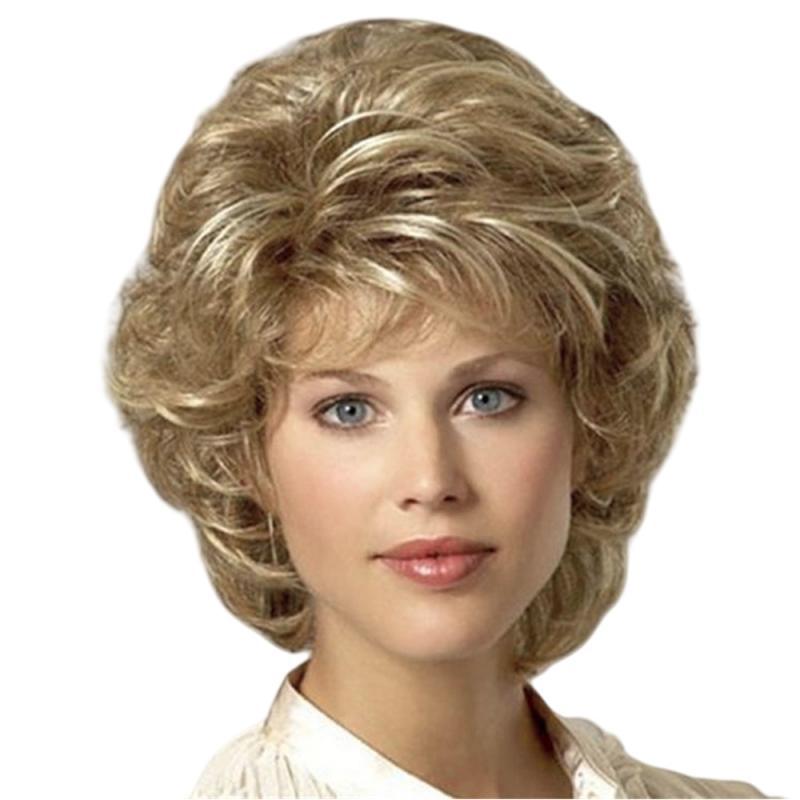 Caucasian wigs, ladies wigs, curly synthetic wigs-XIUNI-399